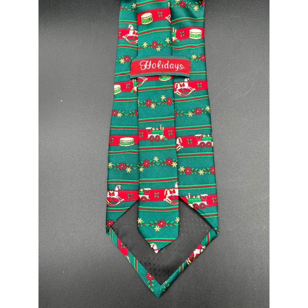 Holidays Mens Christmas Neck‎ Tie Green Red Toys Plays Christmas Songs 59